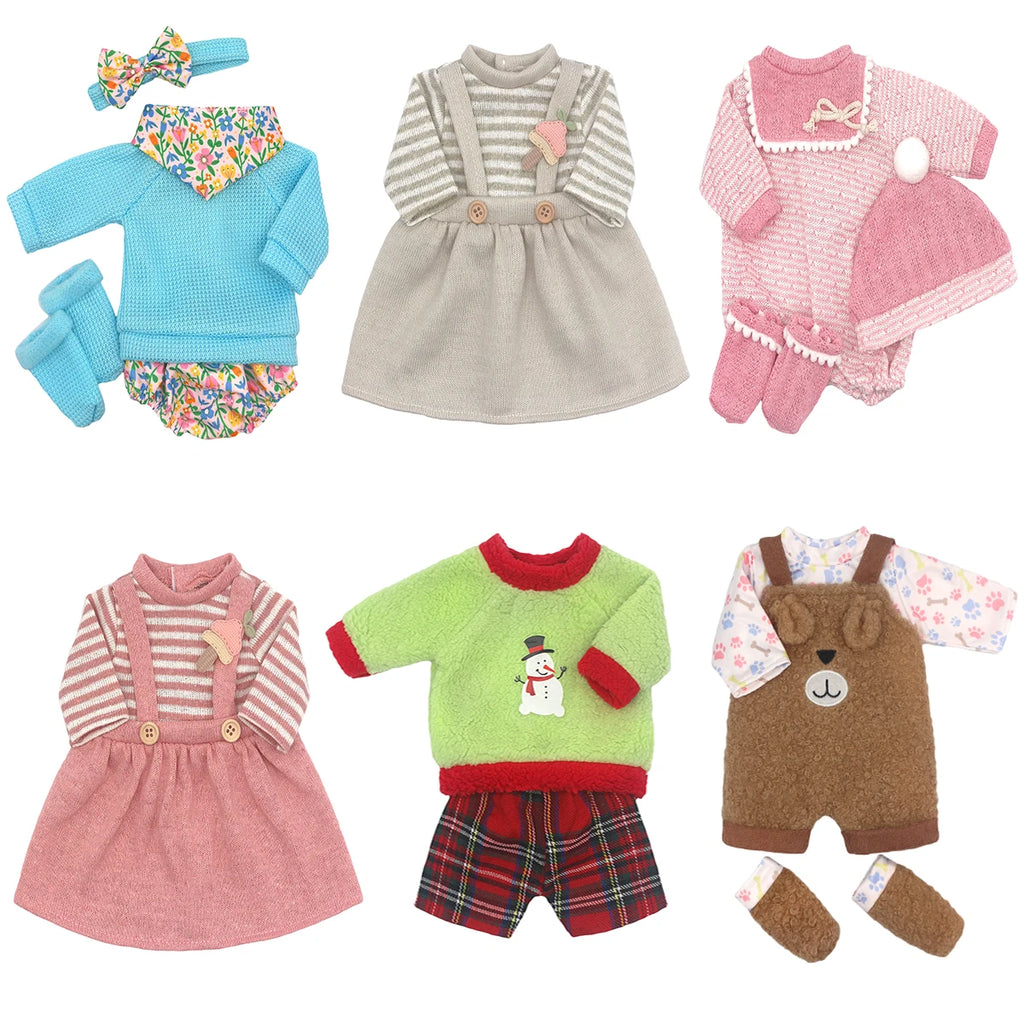 Bebê nascido boneca roupas para 13-18 Polegada boneca recém-nascido bonito jumpers macacão terno + sapatos — foto 3