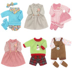 Bebê nascido boneca roupas para 13-18 Polegada boneca recém-nascido bonito jumpers macacão terno + sapatos — foto 3