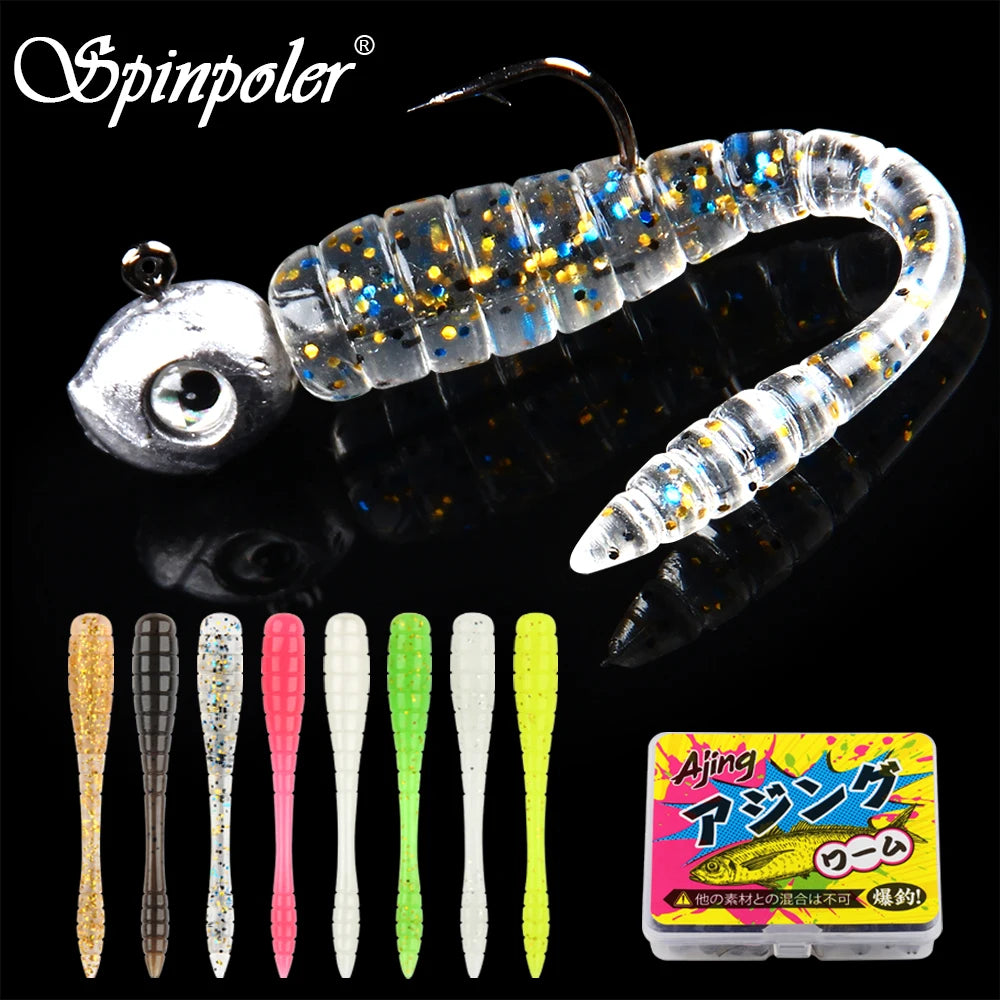 4.8cm ajing isca de pesca macia mini isca de plástico tpr rockfishing fluxo rio mar menor predadores gota — foto 2