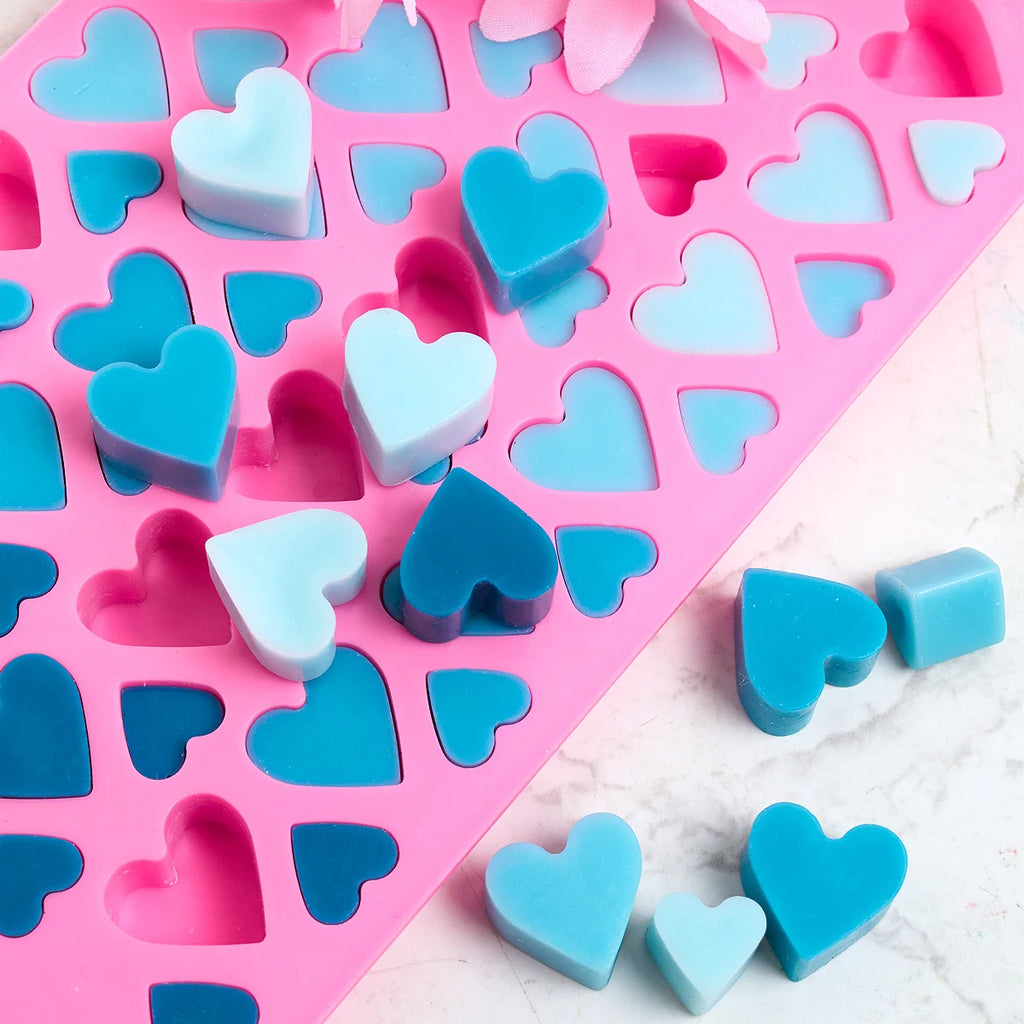 Molde de vela de silicone em formato de coração, 56 compartimentos, faça você mesmo, grande, pequeno, amor — foto 2