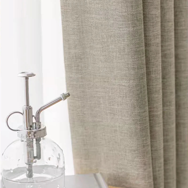 Linho cortinas blackout para sala de estar quarto alta qualidade completa sombreamento decoração luxo moderno — foto 3