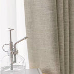 Linho cortinas blackout para sala de estar quarto alta qualidade completa sombreamento decoração luxo moderno — foto 3