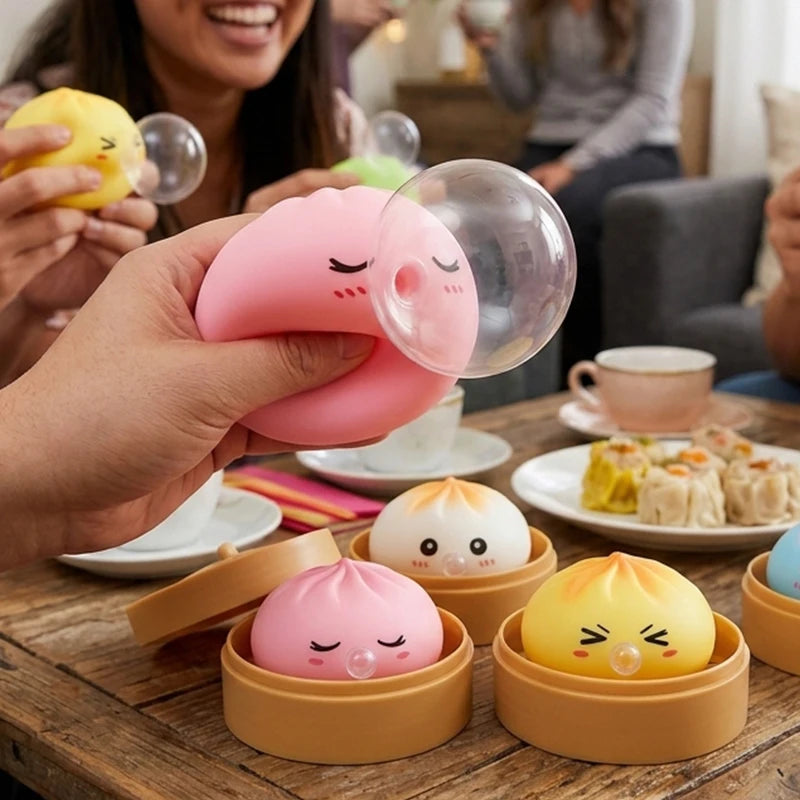 Brinquedo squishy em forma de bolinho, roxo, para apertar — foto 6