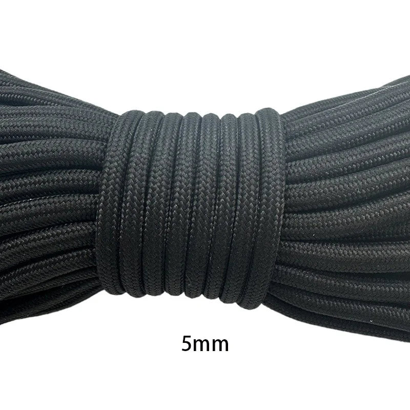 1mm/2mm/3mm/4mm/5mm de diâmetro paracord pára-quedas corda escalada acampamento - 2mm preto 5meters — foto 6