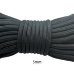 1mm/2mm/3mm/4mm/5mm de diâmetro paracord pára-quedas corda escalada acampamento - 2mm preto 5meters — foto 6