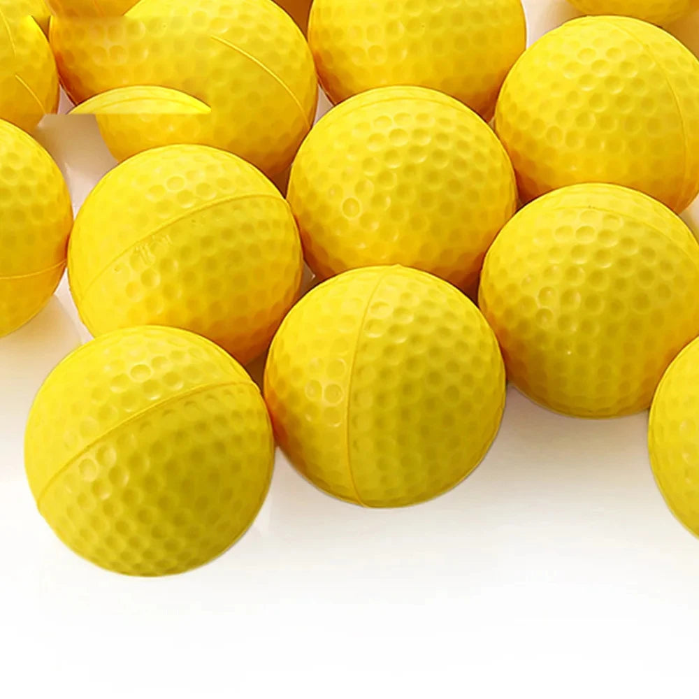 10 unidades de bolas de golfe de espuma PU amarela esponja elástica treinamento de prática interna e externa — foto 5