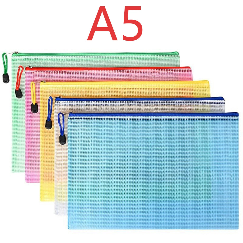 5-100 Peças Pasta Organizadora de Documentos A4/A5/A6 com Zíper em ecrã, Bolsa para Documentos — foto 1