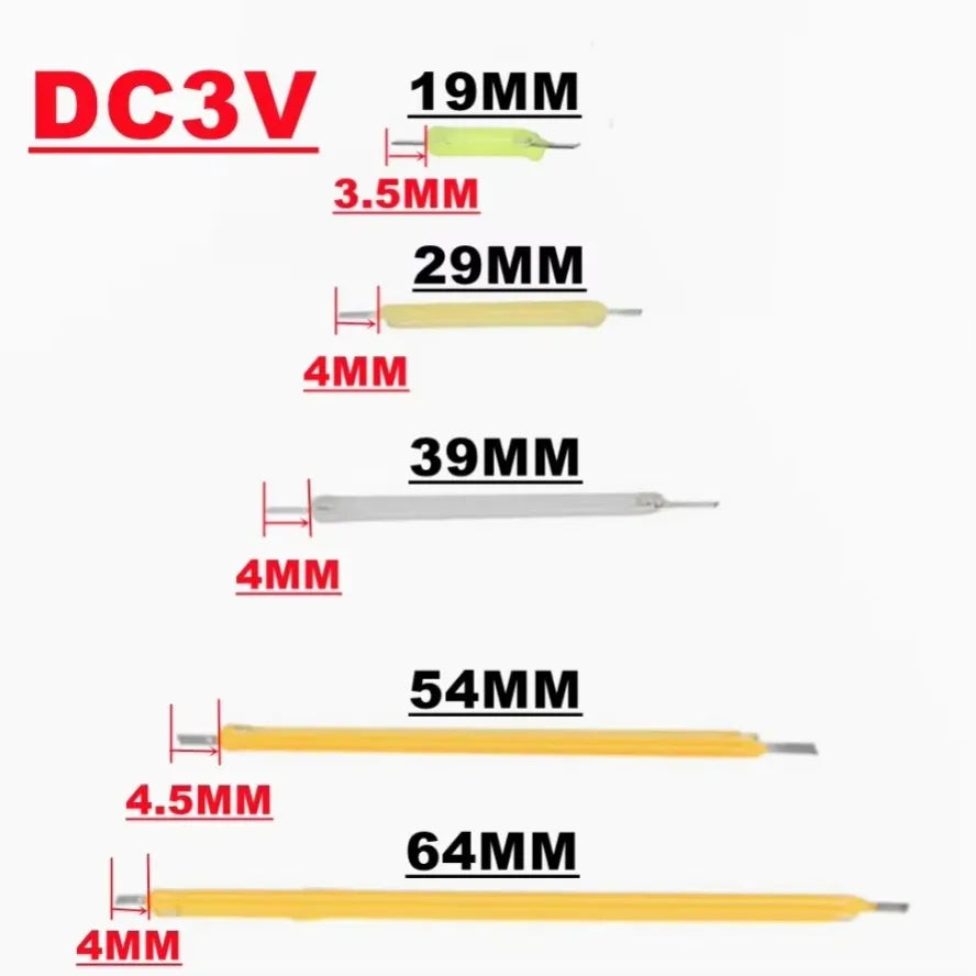10 pçs multicolorido cob led filamento 3v edison lâmpada peças diodos de luz incandescente acessórios — foto 1