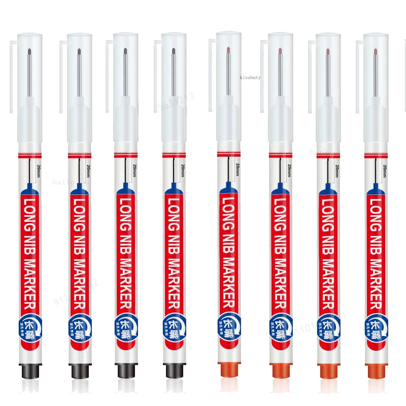 8 Pçs/conjunto Perfuração 20mm Furo Profundo Cabeça Longa Nib Marcadores Para Metal Caneta À Prova D' Água — foto 1