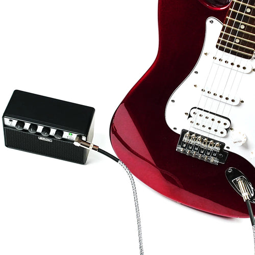 1.5/3/6/10m cabos de áudio de guitarra linha anti-ruído 6.35mm macho para macho colorido trançado linha pedal — foto 1