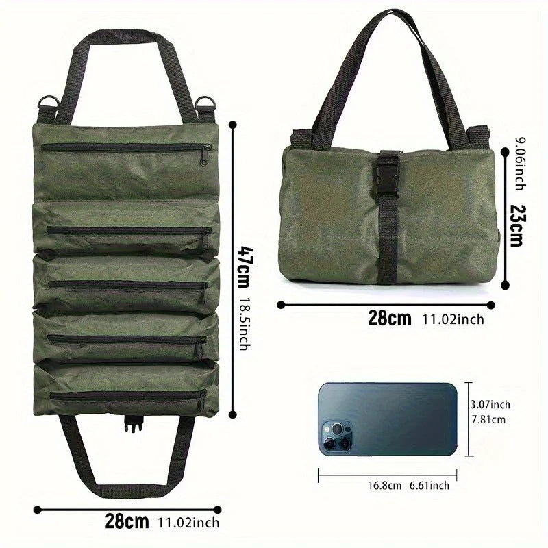 Multi-purpose saco de ferramentas de alta qualidade profissional multi bolso ferramentas de ferragem - Caqui — foto 3