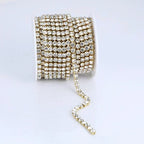 Corrente de strass de cristal dourado SS8 para costurar, 1 jarda — foto 2
