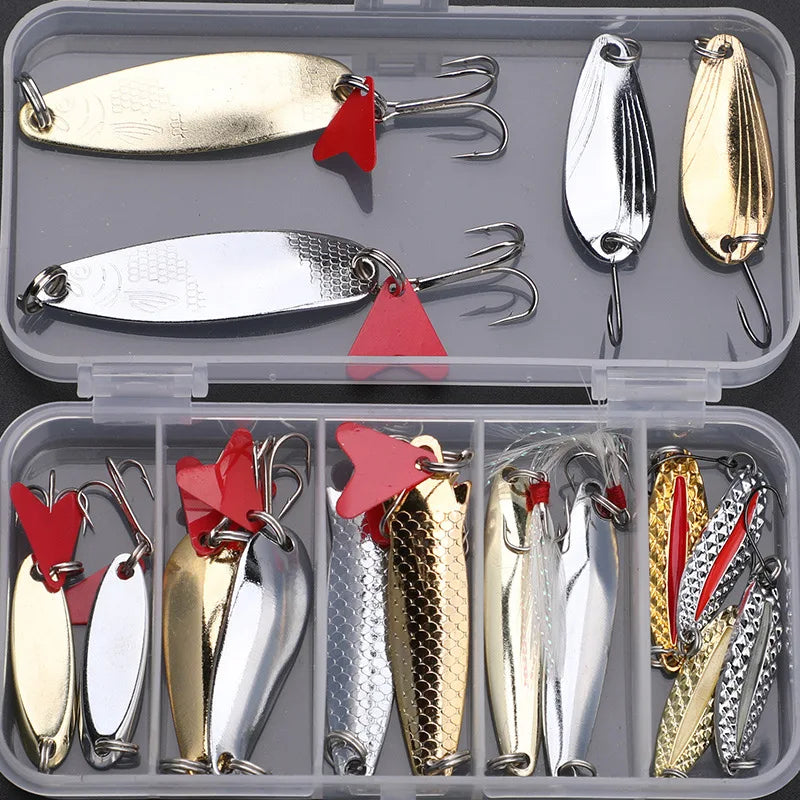 Kit de Iscas de Pesca com 16 Peças, Conjunto de Iscas de Metal para Trolling e Jigging — foto 2