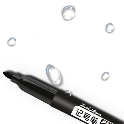 9 pçs/set caneta marcador permanente ponto fino tinta à prova dwaterproof água fina nib bruto preto azul — foto 1