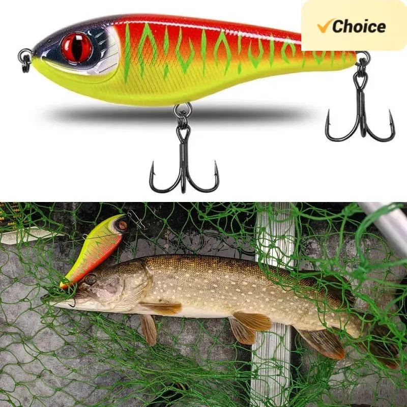 Musky jerkbaits afundamento lento slider iscas 90mm/105mm som alto crankbaits westin isca jerkbait pesca — foto 2