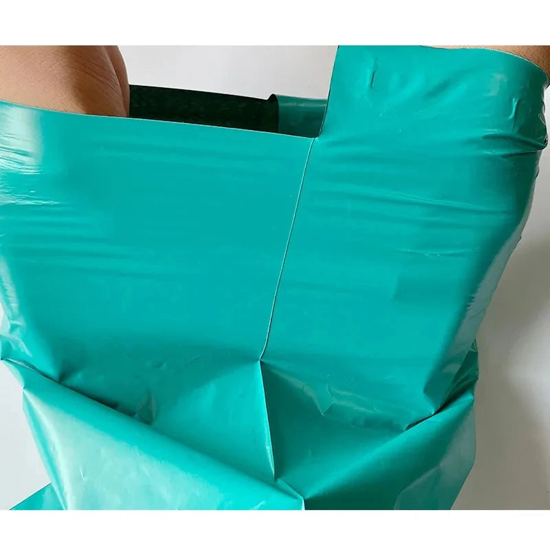 Correio plástico saco verde, sacos de embalagem expressa, engrossar roupas, sacos de correio impermeável — foto 5