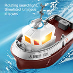 1/32 barco rc com luzes, poderoso motor duplo 2.4g de longo alcance, sem fio, comando, rebocador — foto 1