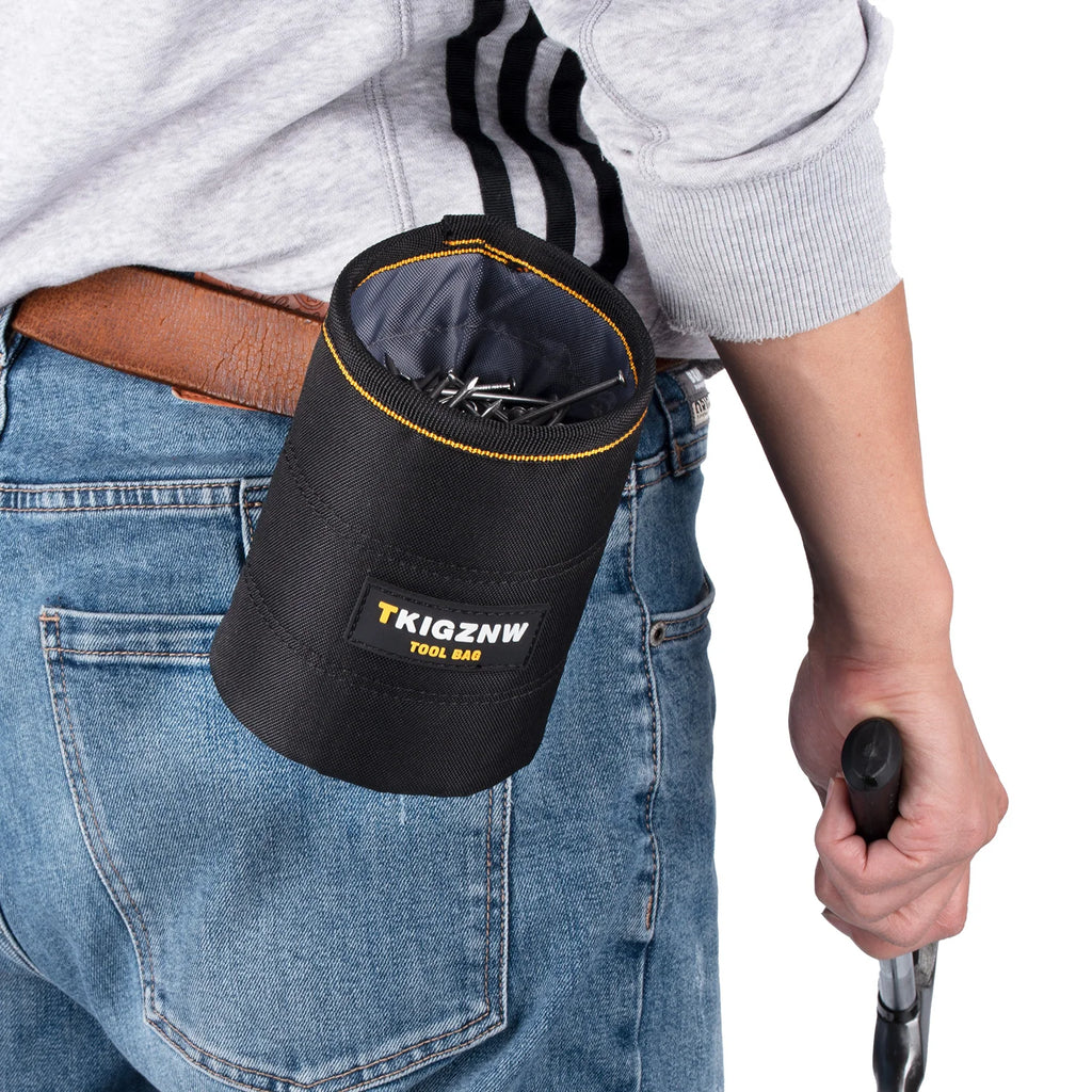 Bolsa de ferramentas para unhas, bolsa de parafusos com clipe de cinto preto — foto 4
