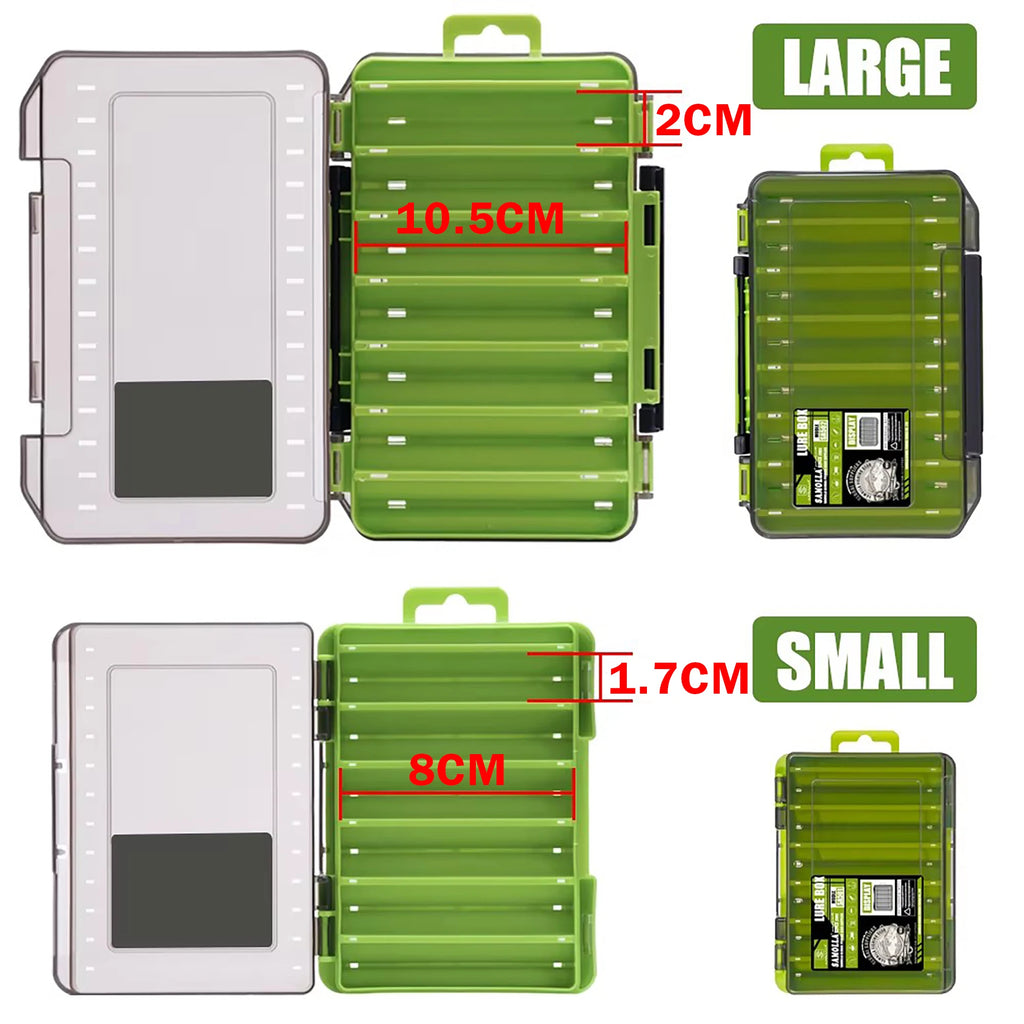 Caixa de equipamento compacta dupla face – Pesca simplificada com organizador durável e versátil para iscas — foto 2