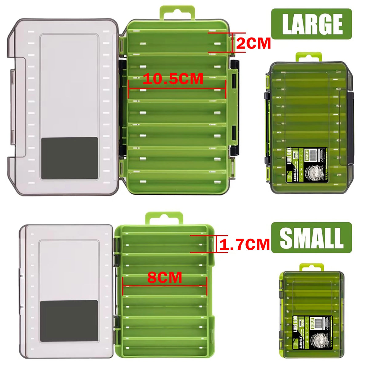 Caixa de equipamento compacta dupla face – Pesca simplificada com organizador durável e versátil para iscas — foto 2