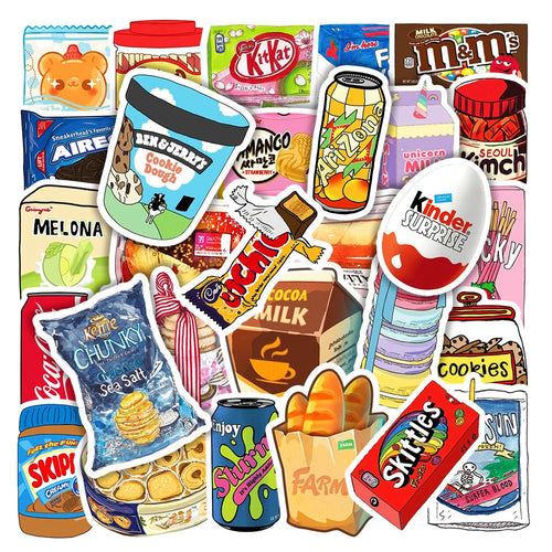 10/30/50 pçs bebida leite lanche embalagens de alimentos adesivos telefone scrapbook - 50 unidades — foto 1