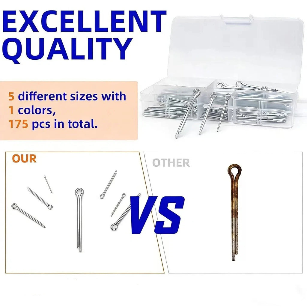 Sliver Split Pins para fixações de algodão, aço zincado, Hard Case Link, tamanhos sortidos, alta qualidade — foto 4