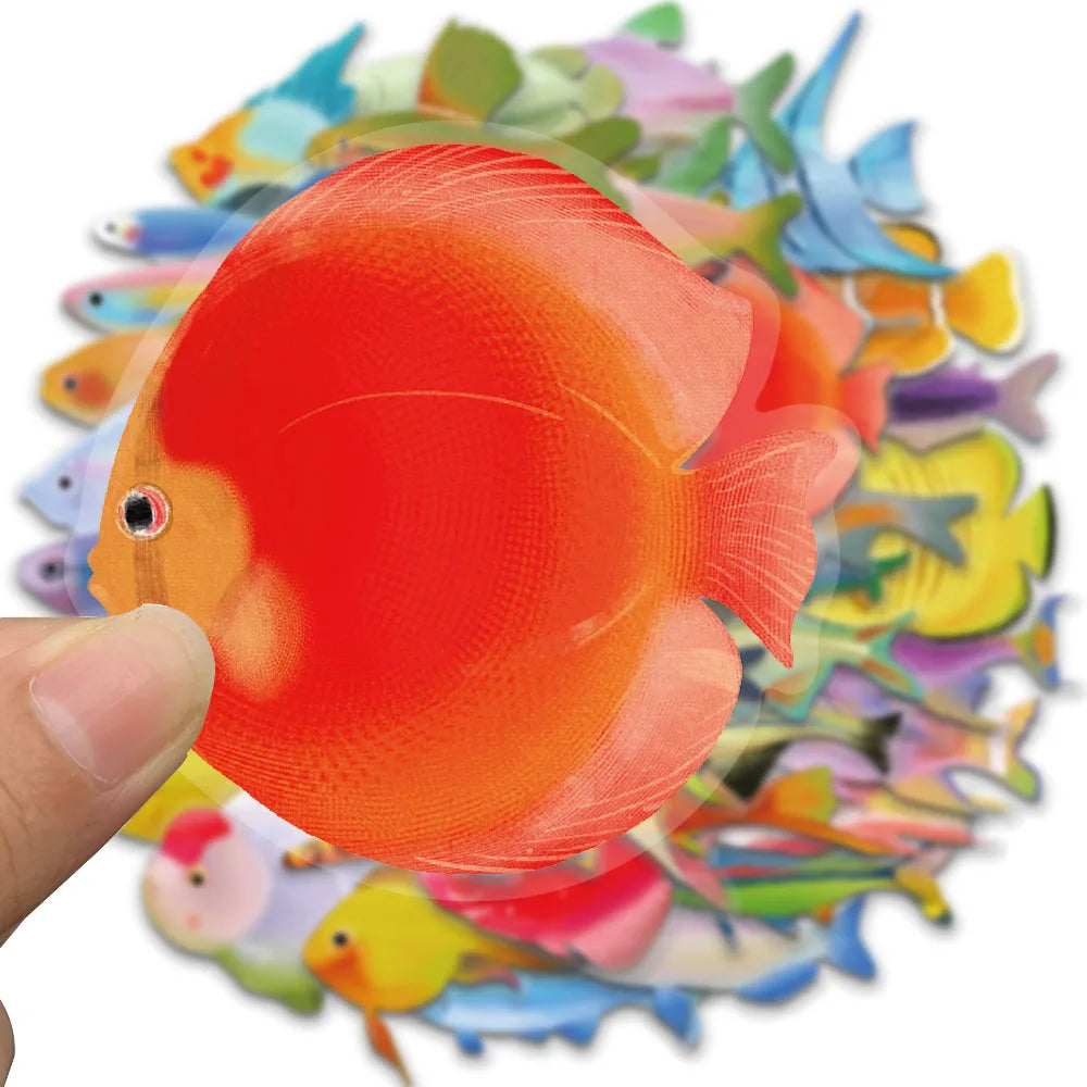 Conjunto de 50 autocolantes transparentes motivo peixe — foto 3