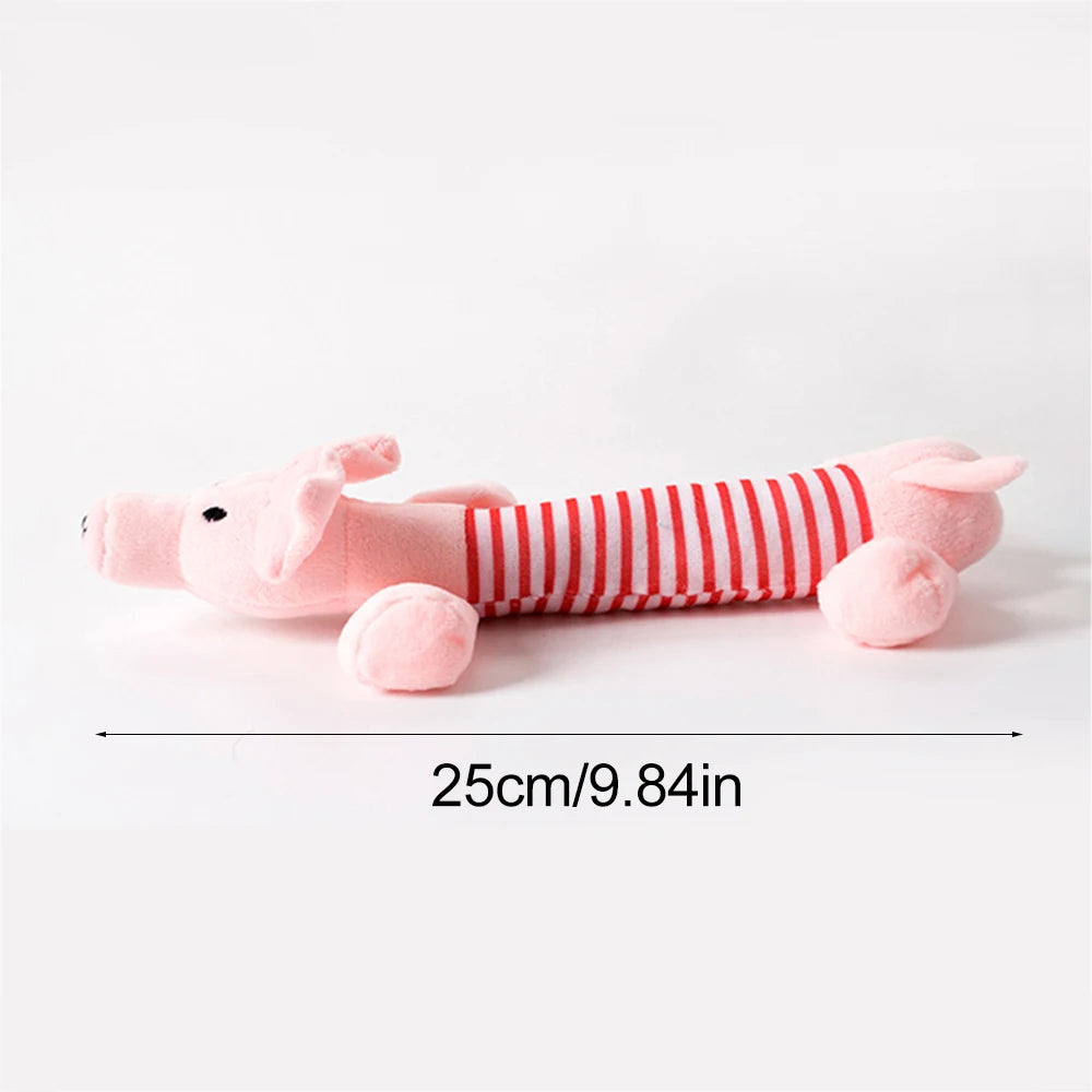 Engraçado animal simulado sem recheio brinquedo do cão com rangidos durável stuffingless pelúcia - Rosa — foto 2