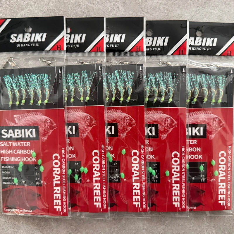 Conjunto de 1/5 Pacotes de Anzóis Sabiki, Anzóis Isca para Pesca - Tamanho8 1embalagem — foto 4