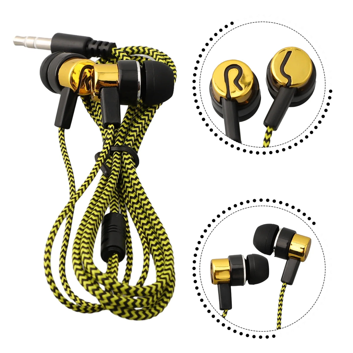 Auscultadores intra-auriculares com fio com cancelamento de ruído, auriculares estéreo, 2 caixas básicas — foto 2