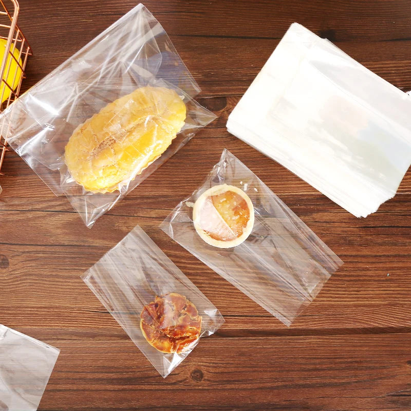 Vida saco plástico transparente para doces biscoito pão comida feijão de chocolate claro superior aberto — foto 4