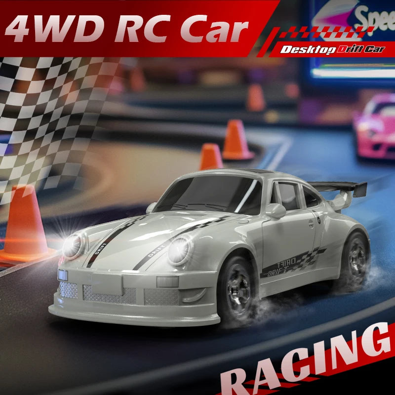 Carro RC de Drift de Alta Velocidade KF20 1/64 2.4G 4WD, Mini Carro de Corrida GTR com comando para Meninos — foto 1