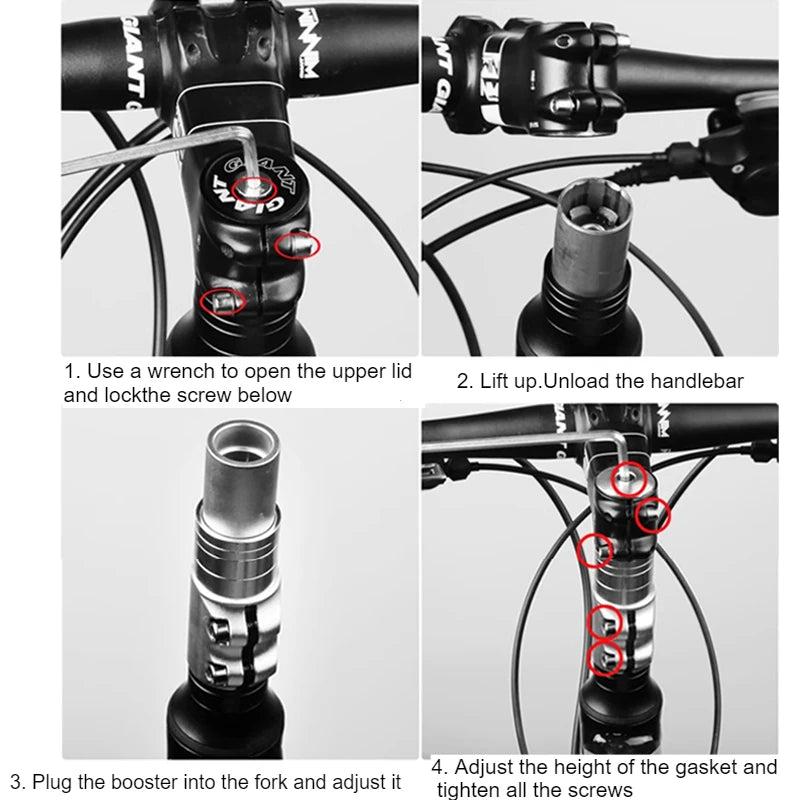 Adaptador riser de guiador para bicicleta MTB, preto — foto 5