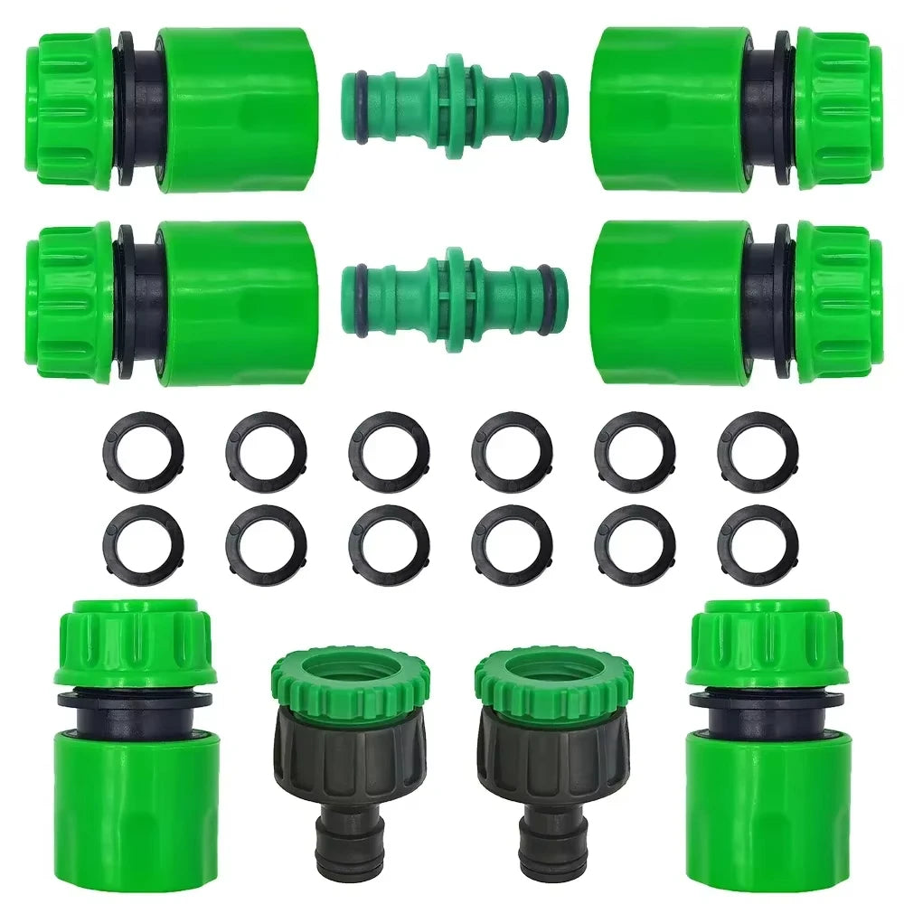 Conector rápido duplo macho em ABS para mangueira de rega 1/2 polegadas — foto 1