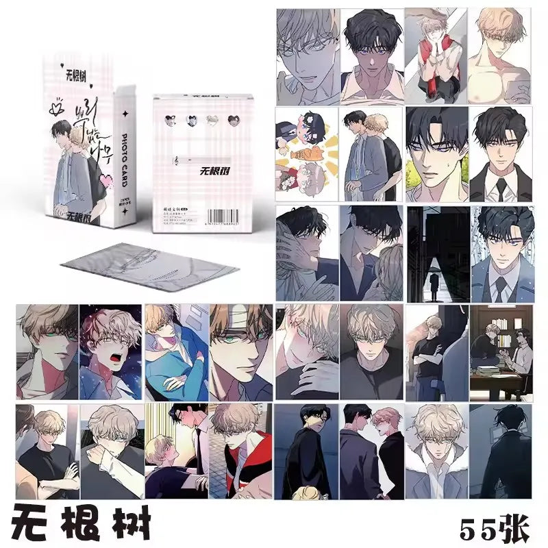 50 Pçs/set Coreano Manga Laser Lomo Cartão Personagens de Quadrinhos Mini Cartão Postal HD Photocard Cosplay — foto 2