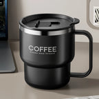 Caneca de café isolada 304 em aço inoxidável preta — foto 7