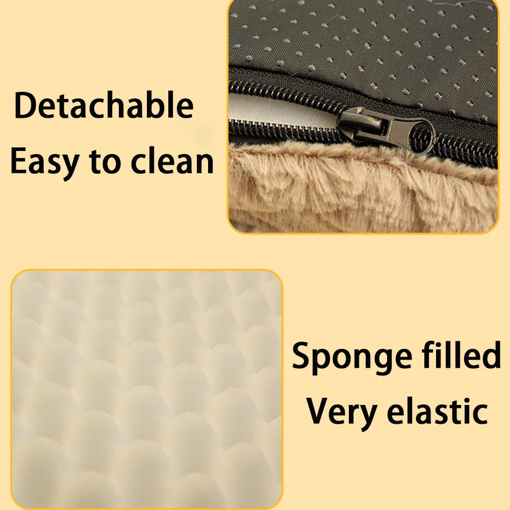 Cama para animais de estimação em esponja 3D com capa removível e lavável - Caqui M 58x40cm pet 7kg — foto 6
