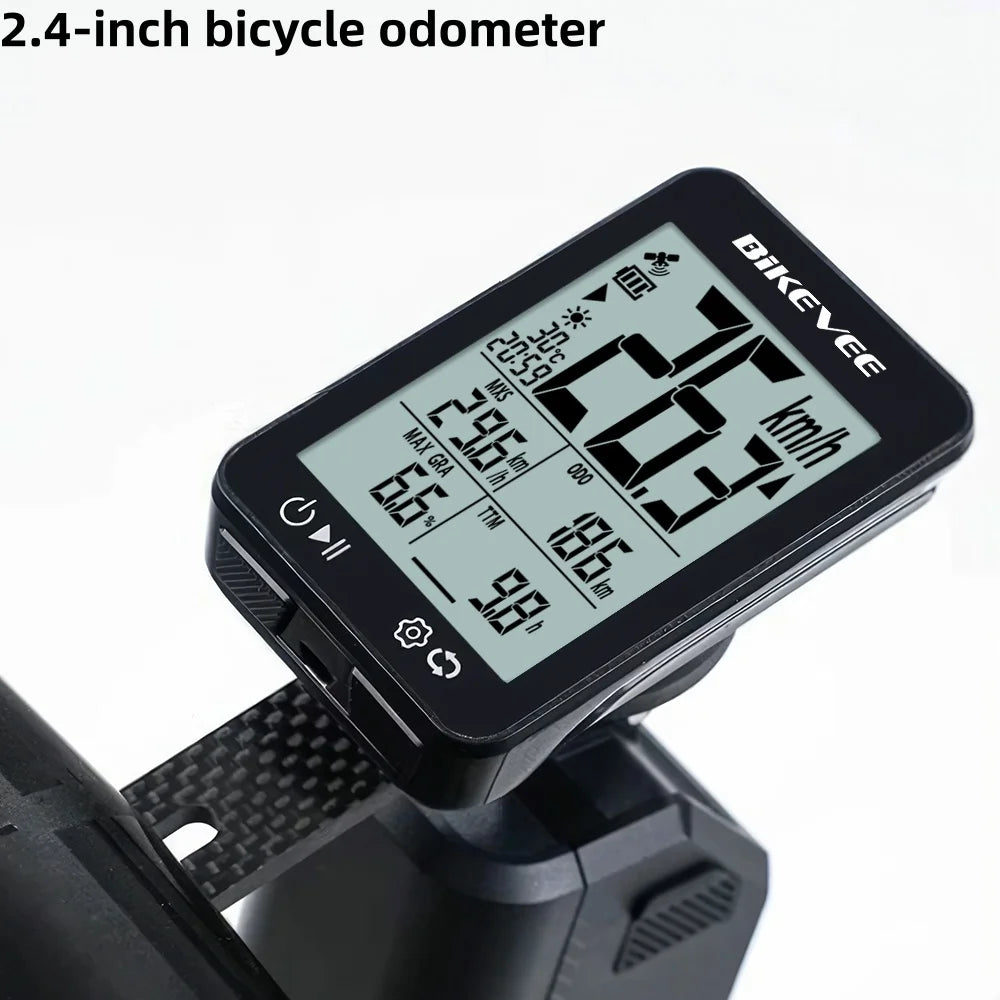 Computador de bicicleta gps sem fio, ecrã lcd 2.4, velocímetro de ciclismo — foto 3