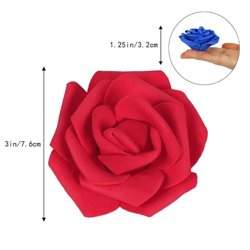 10/20/50 pçs espuma artificial rosa flores pe flor falsa para casa quarto dceor festa de casamento dia — foto 1
