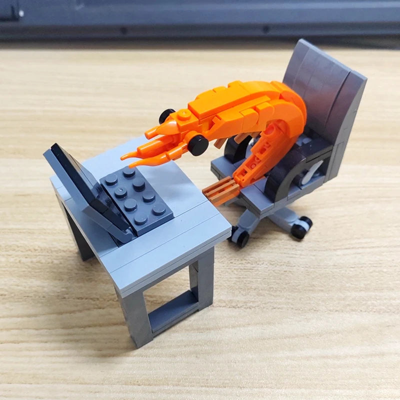 Figura de camarão em blocos de montar, modelo para montagem — foto 1