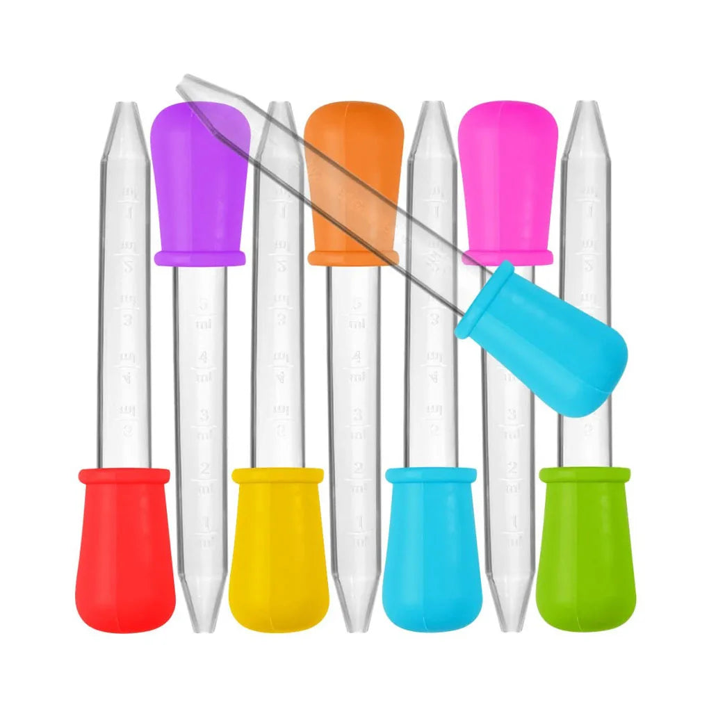 5 pçs 5ml pequeno silicone plástico pipeta conta-gotas medicina de alimentação líquido olho orelha pipeta — foto 1