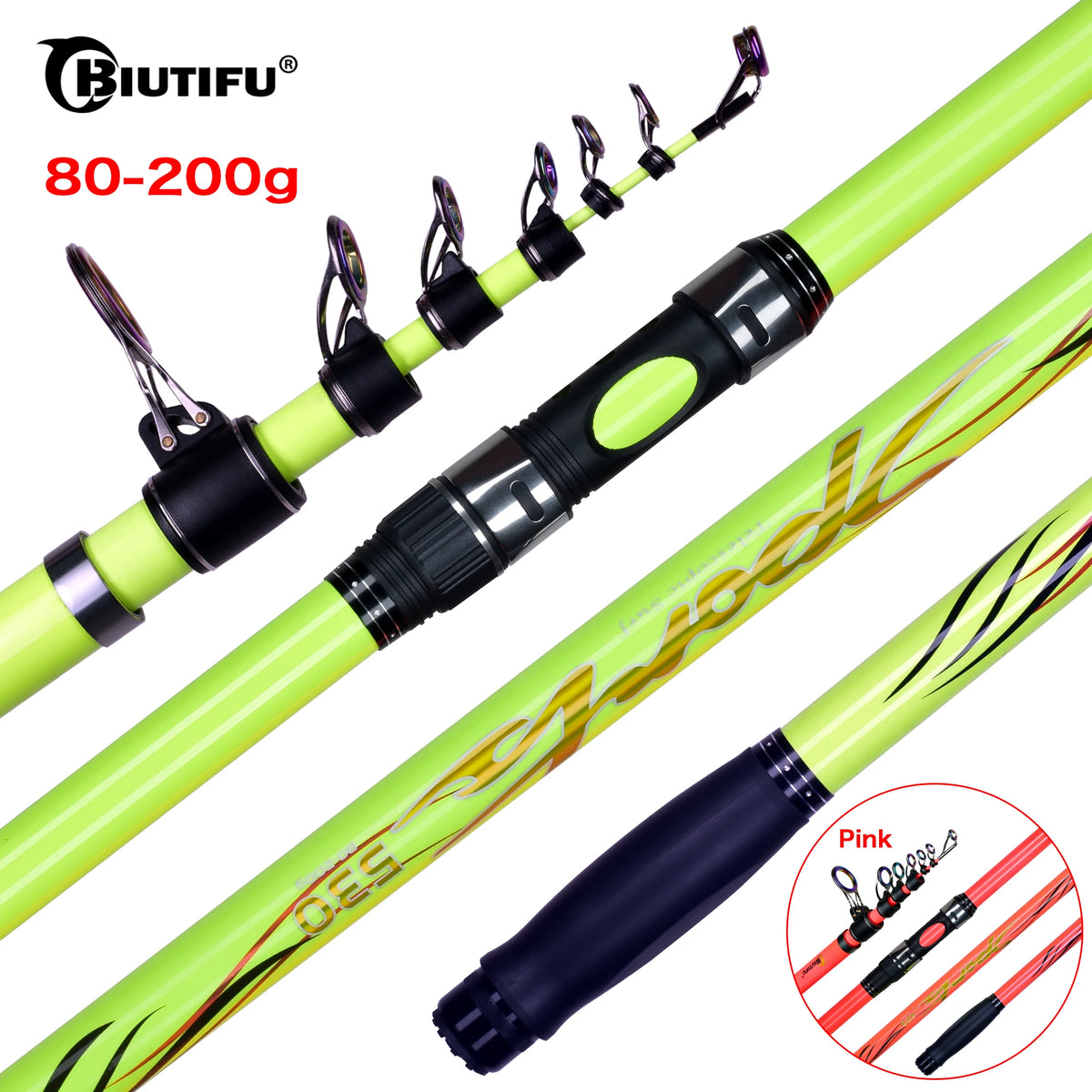 Varas de Pesca Telescópicas para Surf e Lançamento em Praia, 4.25/4.5/5.0m, Carbono T1000 — foto 3