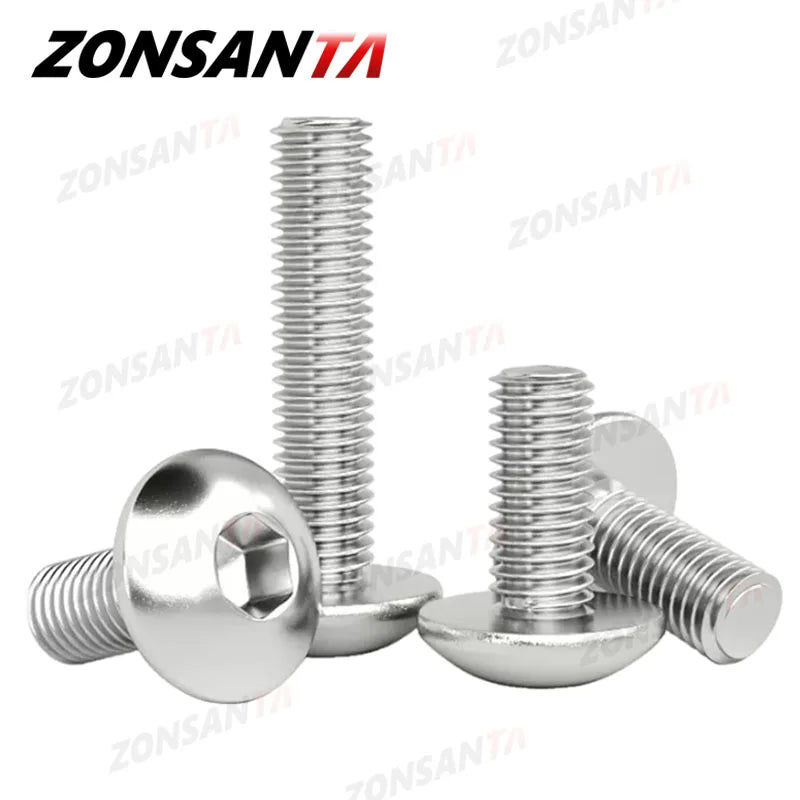 M2 M2.5 M3 M4 M5 M6 M8 M10 304 Cabeça redonda de aço inoxidável Parafusos sextavados - 5mm M5 (10 unidades) — foto 2