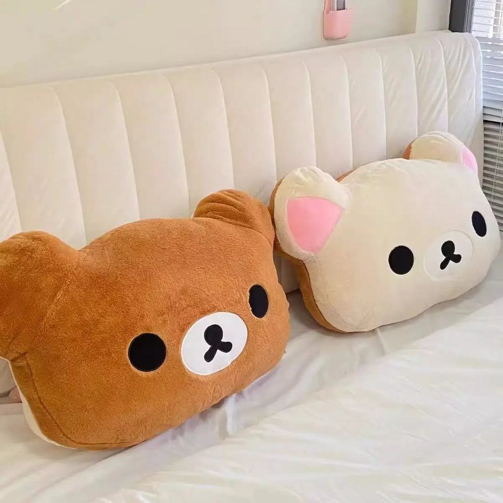 Almofada de pelúcia Rilakkuma Bear, dupla face, grande, macia, para cama, almofada para soneca, dormitório — foto 5