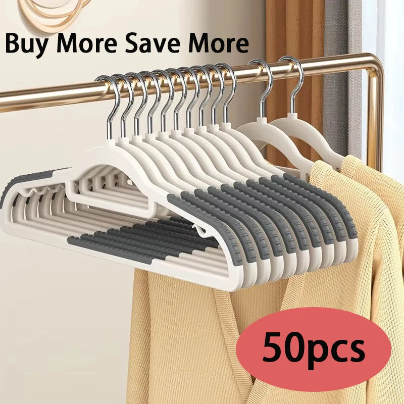 Conjunto de 10 peças de cabides secos e molhados resistentes com almofadas - Cinzento 20 unidades — foto 3