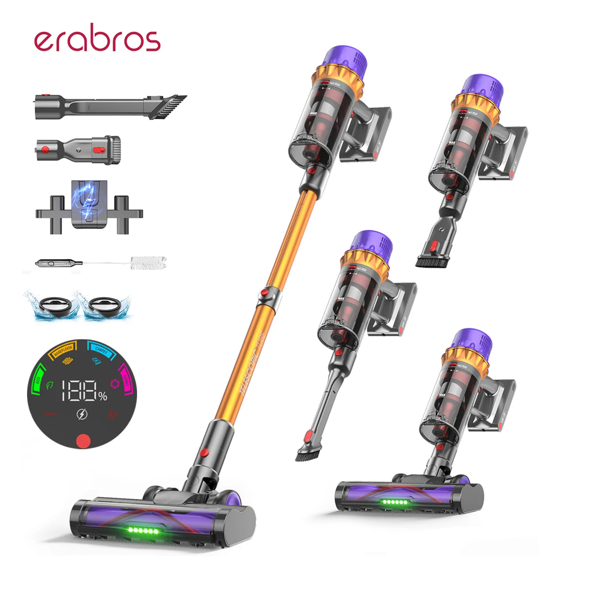 Aspirador de Pó Sem Fio EV5 550W 70KPA com Potência de Sucção Ultra-Forte - EV5 (ficha UE) — foto 2
