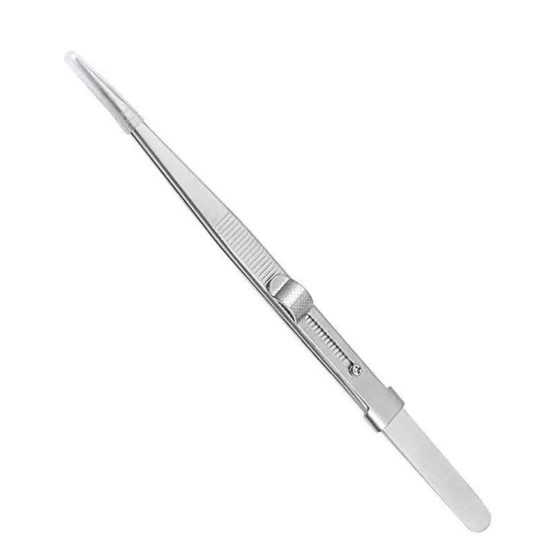 16cm profissional de alta precisão pinças jóias aço inoxidável jateamento diy diamante gem jóias - Straight — foto 1