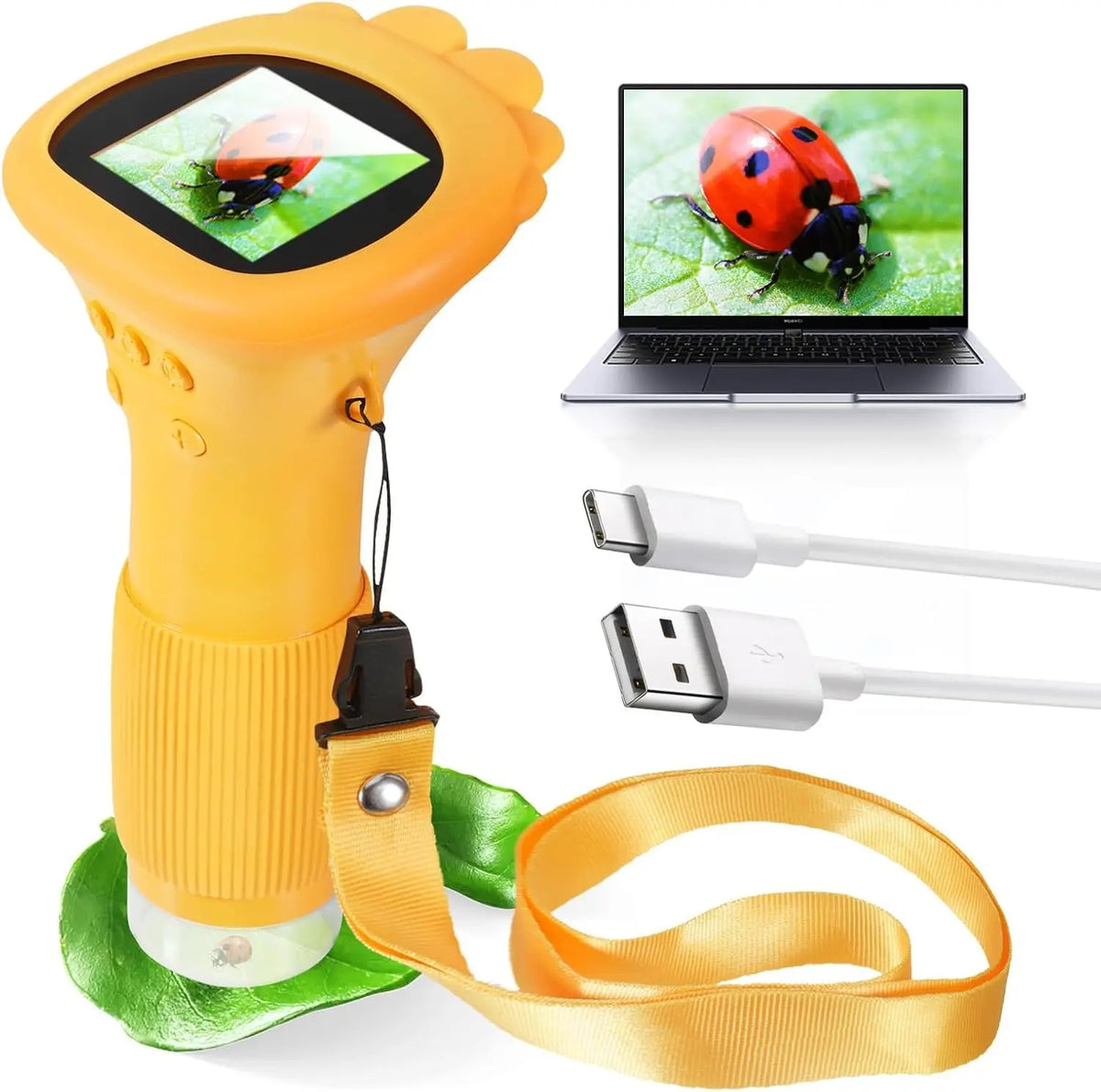 Microscópio de lupa com LED para crianças, 200 Megapixels, função de foto e vídeo, brinquedos educativos — foto 1