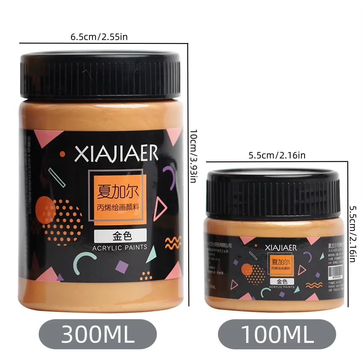 1 unidade/300ML/100ML Pigmento Acrílico Dourado Metálico Prata Perolado Bronze Perolado Pigmento para Pintura — foto 1