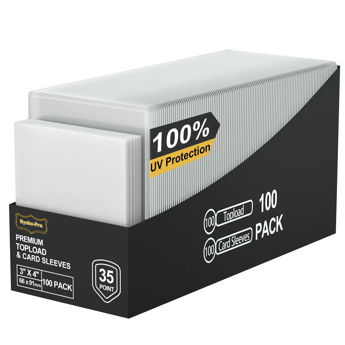 Protetores de plástico rígido para cartas colecionáveis, formato 3 x - 200 unidades transparente — foto 2